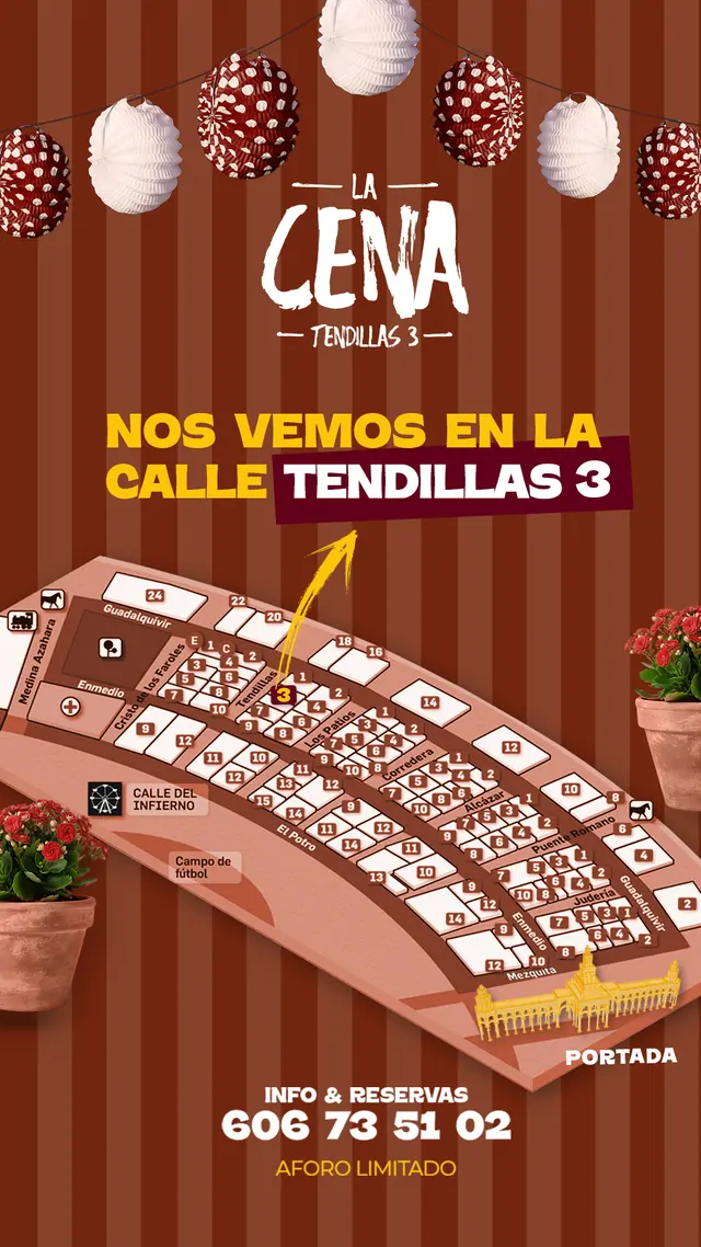 Plano de la Feria de Córdoba 2026: La Cena está en la calle Tendillas, 3
